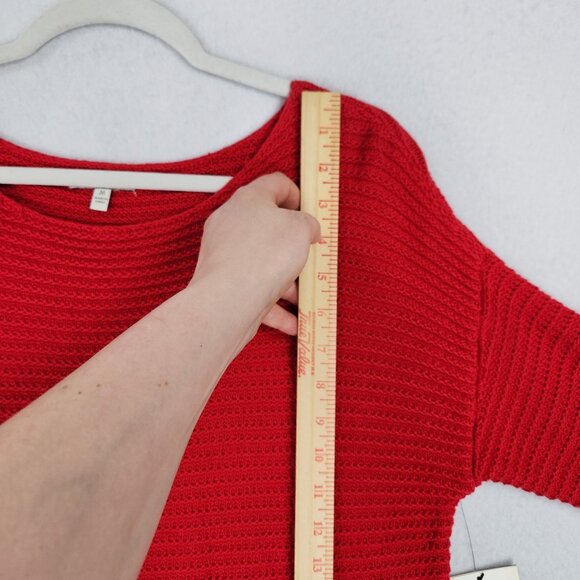Calvin Klein Dress Women Medium Red Knit Long Sleeve Tunic Sweater Knit Mini NEW - Picture 6 of 12